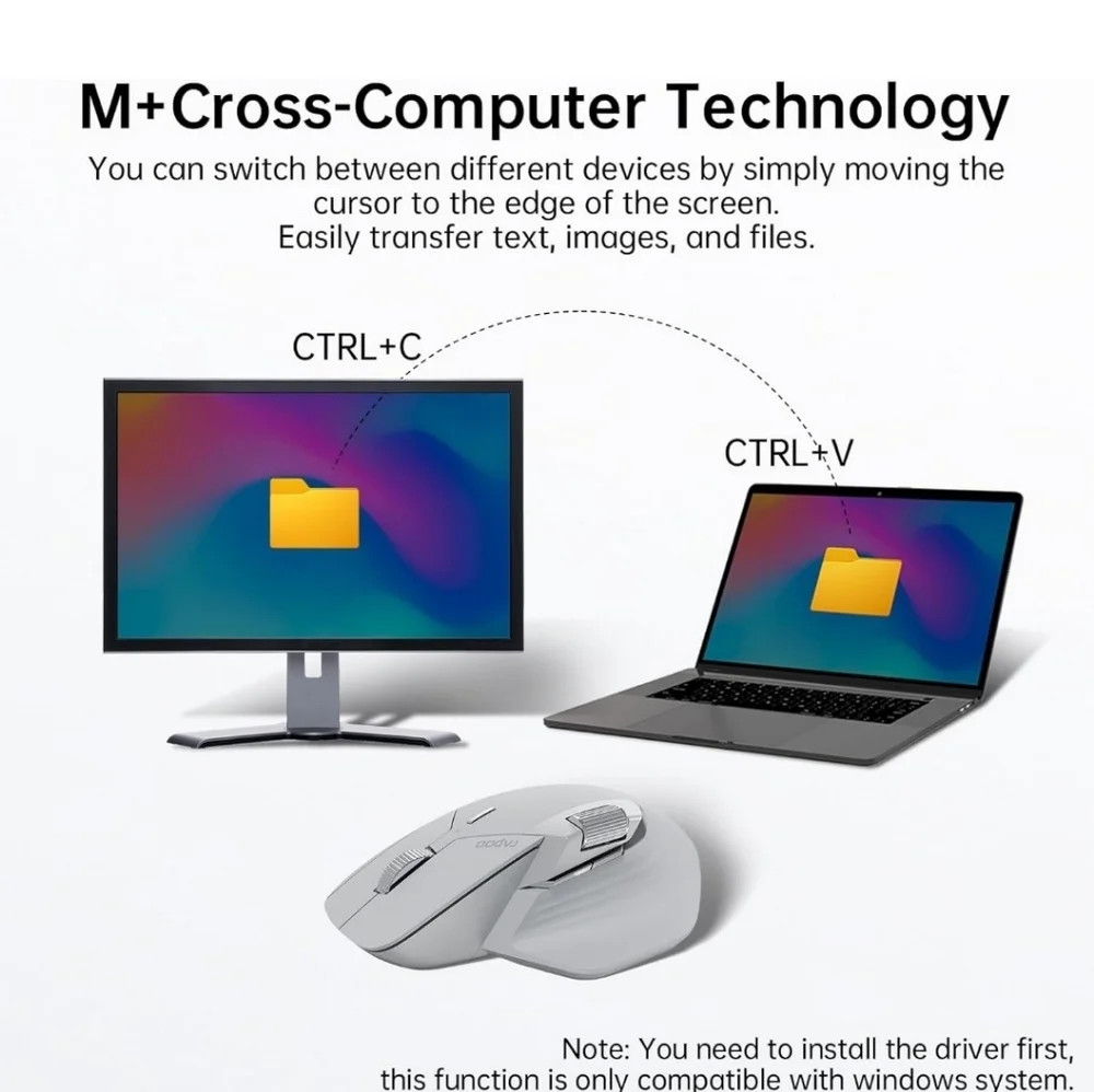 Silver Ergonomic Wireless Mouse with USB Connectivity